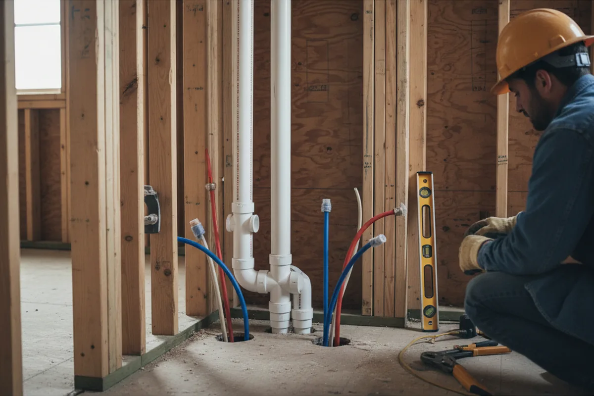 Drain and supply rough-in during Toilet Repair and Installation in Kirkersville