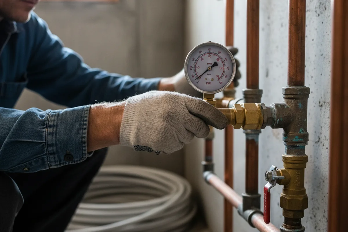 Pressure testing a repaired line during Water Line Repair in Kirkersville