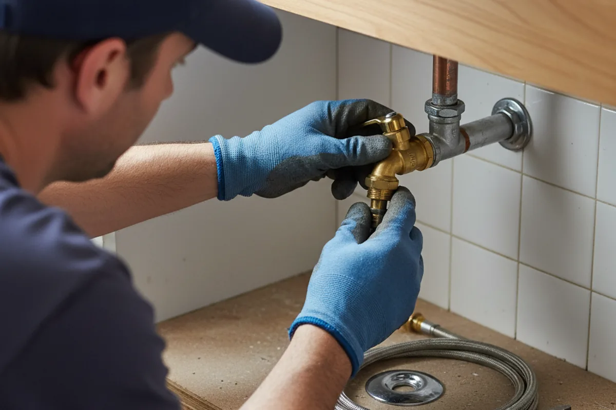 Shutoff valve and fitting work during Emergency Plumbing in Kirkersville